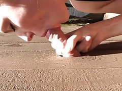 TubeHardcore presents: Blonde amateur outdoors glory hole