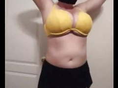 TubeHardcore presents: 36 g saggy tits bbw milf lateshay big yellow bra strip
