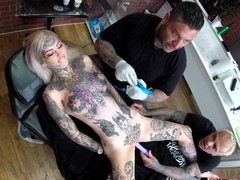TubeHardcore presents: Amber luke tattooed and fucked with toys, Fetish, Tattoo, Toys, Natural Tits, Pussy, Shaved Pussy