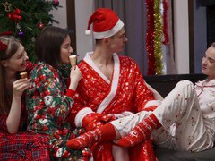 TubeHardcore presents: Lucky dude gets the best christmas gift - lina sun and alice xo
