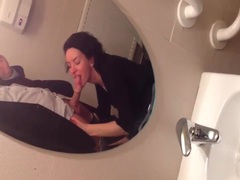 TubeHardcore presents: Homemade bathroom blowjob from beautiful wife