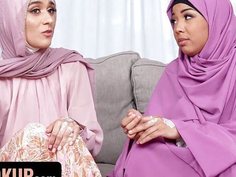 TubeHardcore presents: Hijab wearing step sisters malina melendez and aubry babcock fuck their step brother - hijab hookup