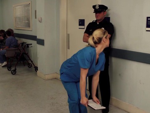 TubeHardcore presents: Nurse tara lynn fox drops on her knees to give a sloppy blowjob