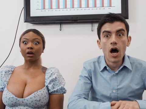 TubeHardcore presents: Interracial fucking in the office with naughty avery and zoe