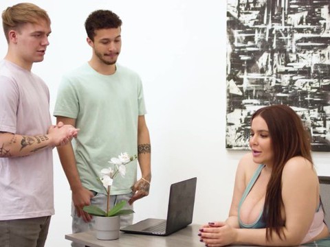 TubeHardcore presents: Chubby milf natasha nice massages and rides two lucky dudes