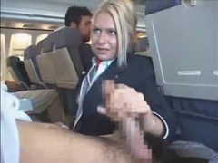 TubeHardcore presents: Customers get handjob from stewardess