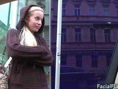 TubeHardcore presents: Girl in sweater sucks cock in car